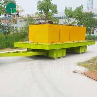 Heavy duty shipyard container transport motorless transfer rail cart