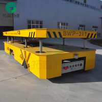 Machinery factory battery power steerable mold transfer wagon flat trackless cart