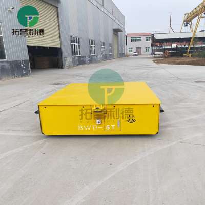 20T 25T Electric Flat Storage Battery Trackless Transfer Cart On Cement Floor