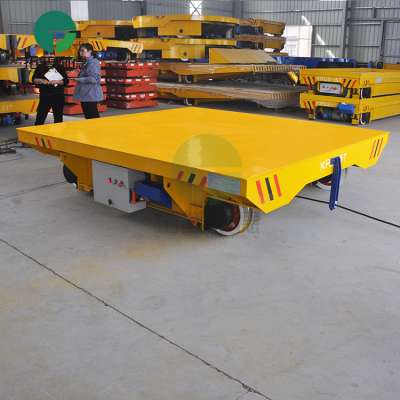 Workshop Steer Material Handler Railway Electric Flat Trailer