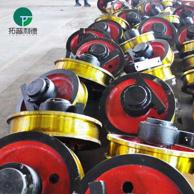 Durable customized flange steel cast railway wheel for crane and trolley