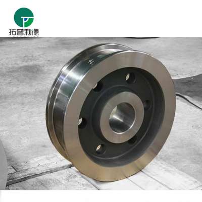 Heavy load cast steel single flange crane trolley wheels