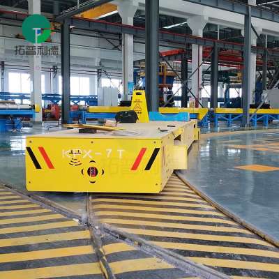 Battery operated arc-shaped rails apply transfer car for material handling